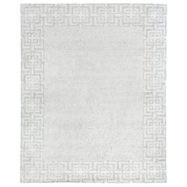 Gray Exquisite Rugs Melbourne Hand Loom Wool & Cotton Gray - 8'x10' For Sale - Image 8 of 8