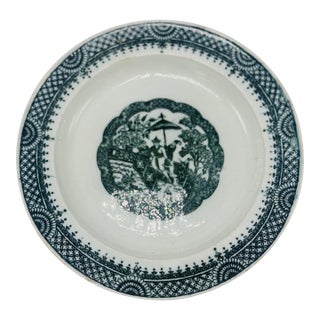 Circa 1790’s English Chinoiserie Leeds Ware Plate For Sale