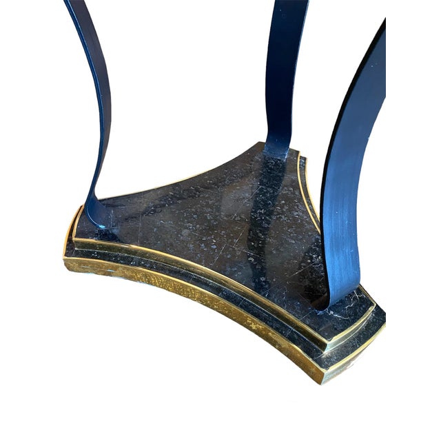 1980s Vintage Maitland Smith Shell Veneer With Shell Medallion and Brass Pair Side End Tables For Sale - Image 12 of 18