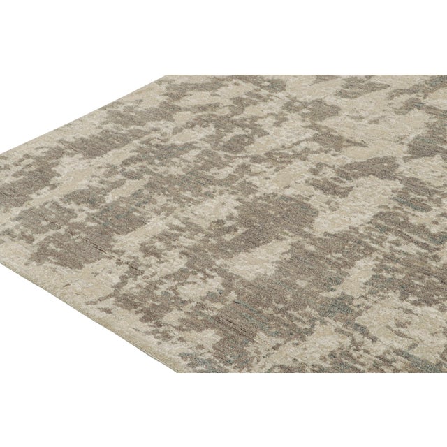 2010s Rug & Kilim’s Modern Abstract Rug in Beige-Brown and Gray Patterns For Sale - Image 5 of 7