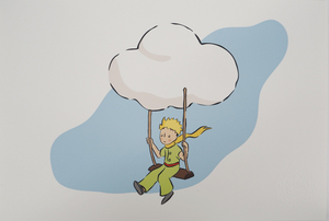 Antoine De Saint-Exupery, Le Petit Prince sur une balançoire, Lithograph