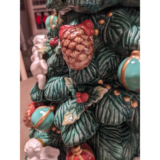 Fitz & Floyd Classic Ceramic Cherub Holiday Christmas Xmas Tree Ornaments Non Lighted For Sale - Image 18 of 18