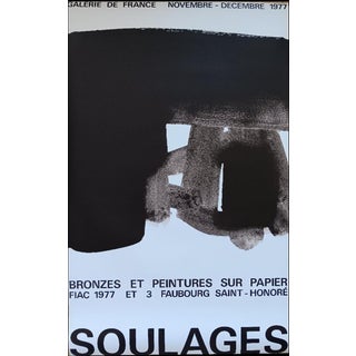 Original Bronzes and Painting Exhibition Poster by Pierre Soulages, 1977 For Sale