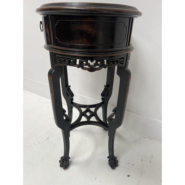 Asian-Style Side Table in Natural Wood, 20th Century For Sale - Image 11 of 13