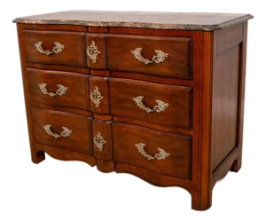 Hickory Chair Co French Cherry Marble Top Commode Chest