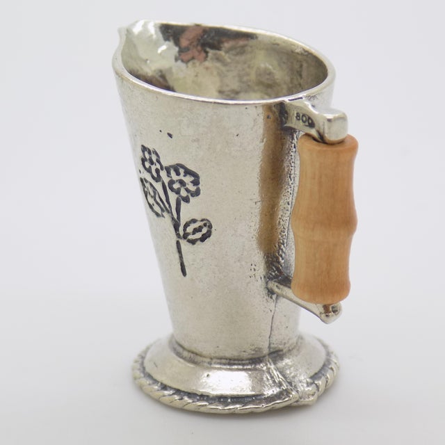 1970s Vintage Italian Handmade Genuine Silver Pitcher Figurine Dollhouse Miniature, Made in Arezzo (Ar, Tuscany, Italy) For Sale - Image 5 of 11