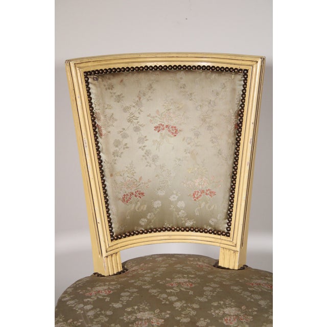 Olive Set of 6 Louis XVI Style Painted Dining Chairs For Sale - Image 8 of 12