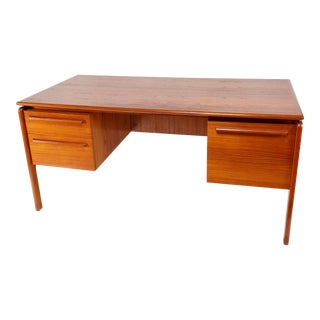 Mid-Century Floating Top Teak Desk by Danflex Systems For Sale