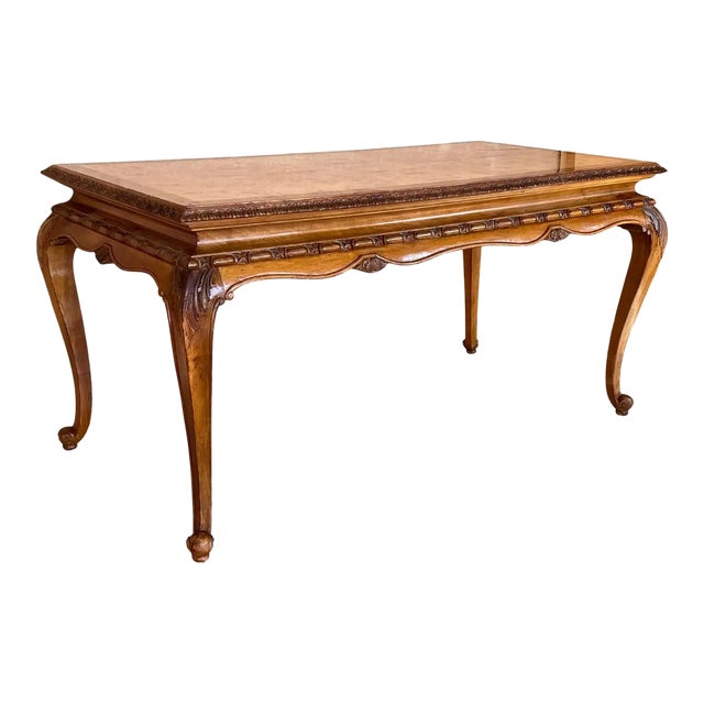 20th Root Oak Dining Room Table With Carved Edges For Sale