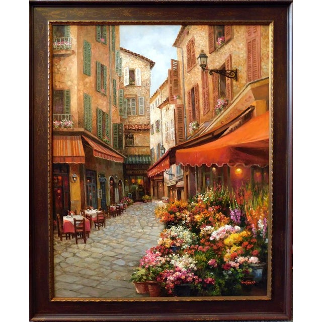 Impressionist Paul Guy Gantner"An Inviation"Hand Signed Flower Shop Custom Frame For Sale - Image 3 of 4