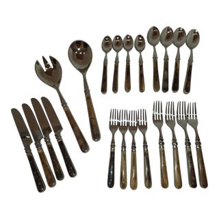 Restoration Hardware Set of Bone and Stainless Flatware - 22 pcs For Sale