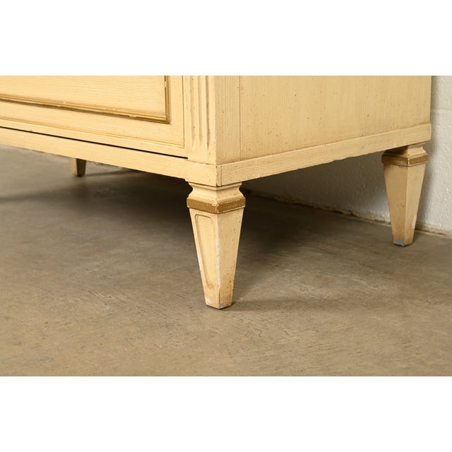 Henredon French Regency Louis XVI Cream Lacquered Highboy Dresser, Circa 1960s For Sale - Image 13 of 17