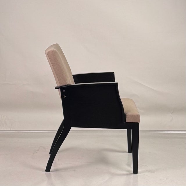 Modern Ebonized Wood Armchair or Side Chair in the Style of Christian Liaigre For Sale - Image 3 of 12