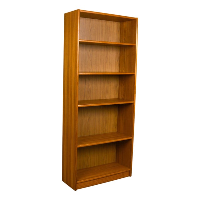 Mid Century Teak Tall Bookcase 72" Tall For Sale