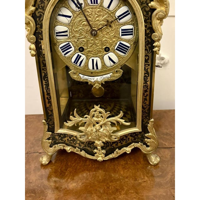 Early 18th Century Large 18th Century French Boulle and Ormolu Mounted Bracket Clock by Martinot of Paris, 1730s For Sale - Image 5 of 16