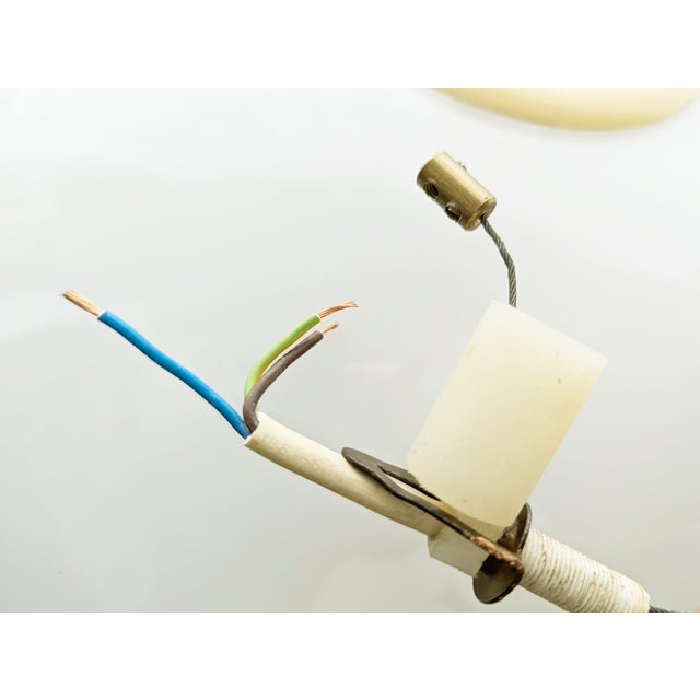 Ivory White Opaline Glass, Aluminum & Plastic Pendant by Achille & Pier Giacomo Castiglioni for Flos, 1960s For Sale - Image 8 of 14