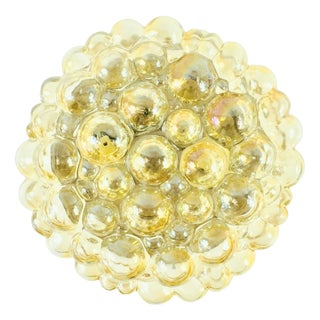 Large Mid-Century Modern Amber Bubble Glass Ceiling Light by Helena Tynell for Limburg, Germany, 1960s For Sale