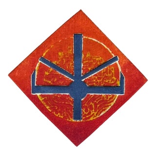 1960s "Jerusalem" Ombre Red to Orange Collagraph Ny Artist Myril Adler For Sale