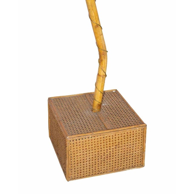Vintage Bambu floor lamp is an original contemporary lamp realized in Italy in the 1970s. Bamboo. Made in Italy. Created...