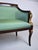 French Empire Style Curved Walnut Settee With Dolphin Arms, New Green Silk For Sale In Philadelphia - Image 6 of 13