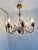 Italian Masca White Tole and Gilt Metal 8-Light Chandelier, 1970s For Sale - Image 17 of 18