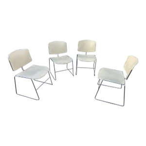 1980s Steelcase Max Stacker Chairs Set of 4