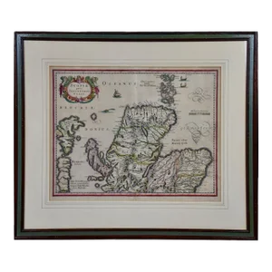 Northern Scotland: 17th Century Hand-Colored Map by Mercator, 1636