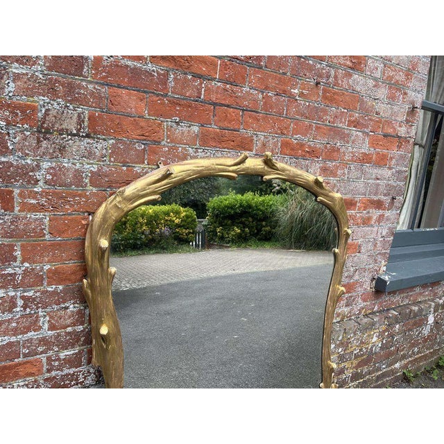 Large Antique English Shaped Gilt Overmantle Mirror For Sale - Image 5 of 7