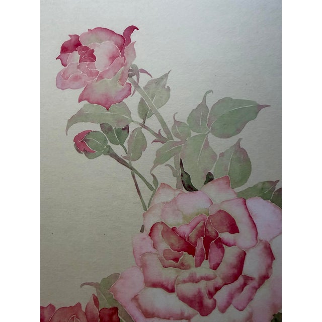 Kaixiguo Original Hand-Painted Floral Artwork – Framed Pink Roses Wall Art For Sale - Image 4 of 11