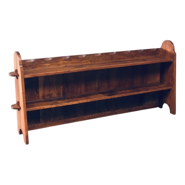 Travail Populaire Handcrafted Low Bookcase in Oak, Belgium, 1950s For Sale