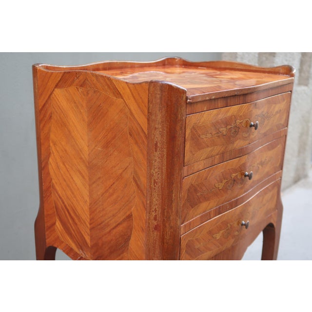 1950s French Antique Louis XV Style Side Table Nightstand For Sale - Image 5 of 11