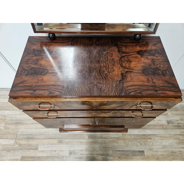 Art Deco Walnut Burl Sideboard with Mirror, 1940 For Sale - Image 9 of 18