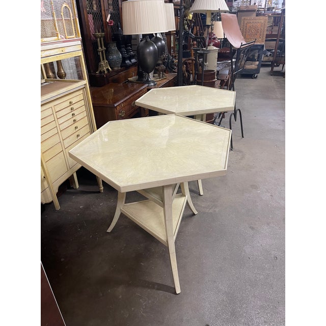 Dennis & Leen Lambert Hexagonal Side Tables—A Pair For Sale In New York - Image 6 of 12