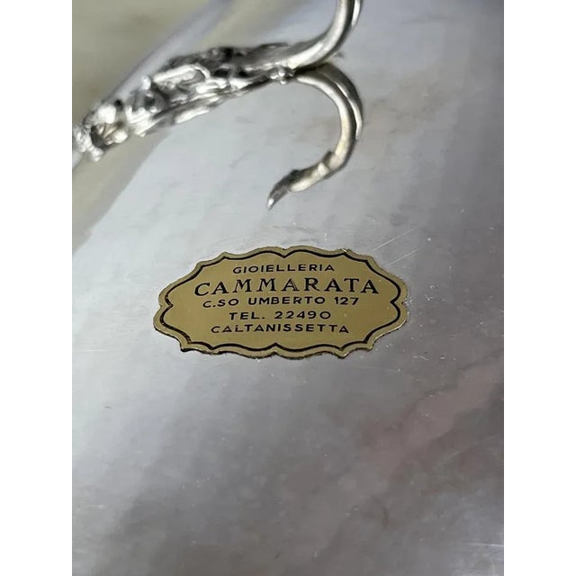 Metal Jatta Centerpiece in Hand-Wrought 800 Silver, Italy, 1980s For Sale - Image 7 of 12