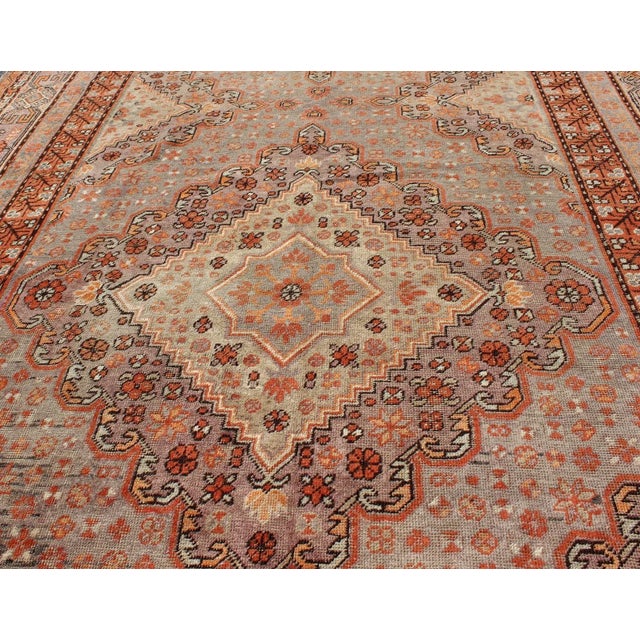 Antique Khotan Rug With Gray, Rust, and Ivory Tones Diamond Medallion Design 6'6"x13'0" For Sale In Atlanta - Image 6 of 7