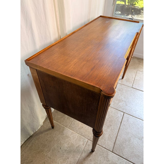 1950s Mid-Century French Louis XVI Style Fruitwood Writing Desk or Vanity by John Widdicomb Co For Sale - Image 5 of 18