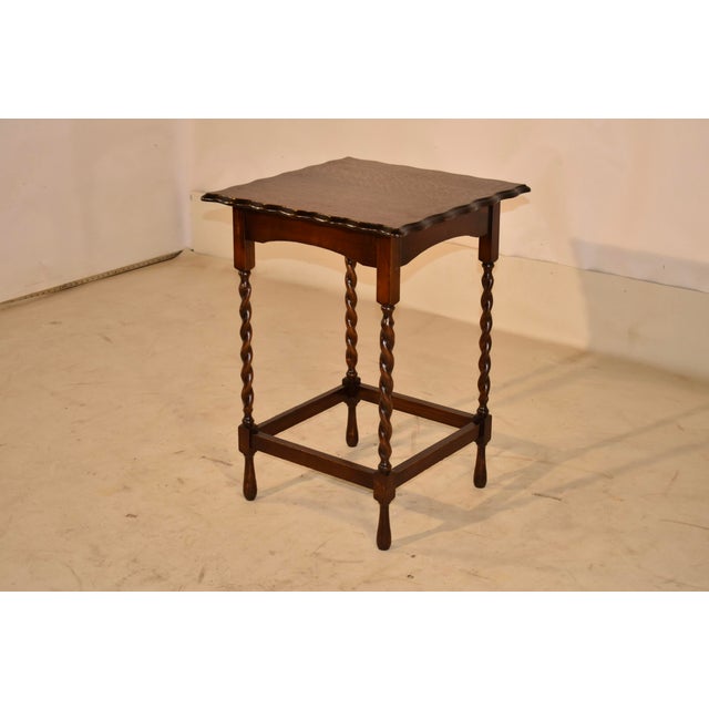 Circa 1900 Edwardian Oak Side Table From England For Sale - Image 4 of 7
