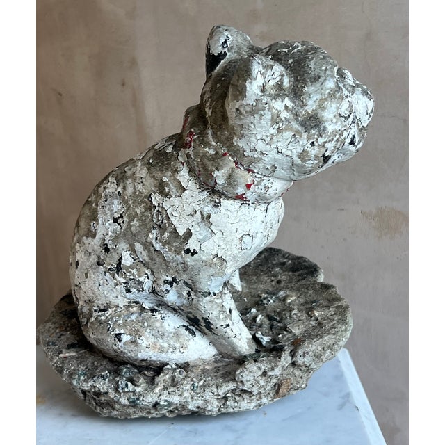 Antique Weathered French Bull Dog Concrete Dog Statue, C. 1940's For Sale In San Francisco - Image 6 of 15