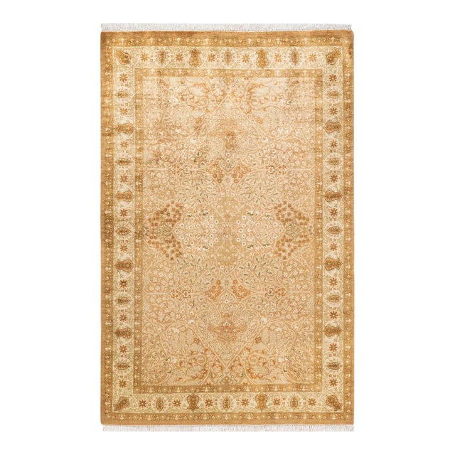 Brown Mogul, One-of-a-Kind Hand-Knotted Area Rug in Brown, 4' 7" x 7' 1" For Sale - Image 8 of 8