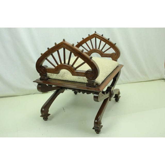 This stunning and elaborate Victorian vanity bench is in excellent condition and is sure to be a conversation starter! It...