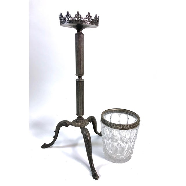 William Adams Silver Plate & Crystal Ice Bucket Stand Chairish