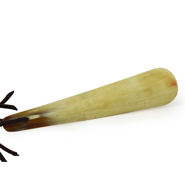 Mid 20th Century Natural Buffalo Horn Shoehorn With Leather Strap For Sale - Image 4 of 7