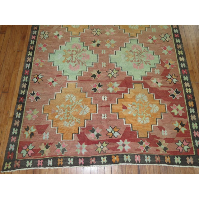 Rustic Vintage Turkish Kilim - 5'6" x 10'7" For Sale - Image 11 of 18
