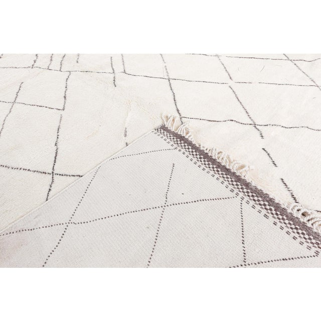 Textile Modern Abstract Lattice Ivory Oversized Rug "Trace" by Doris Leslie Blau For Sale - Image 7 of 11