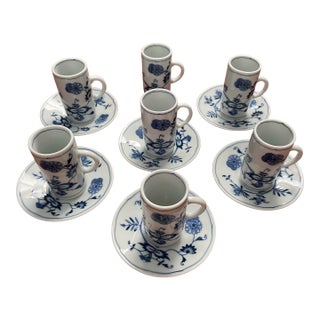 Vintage Blue Danube Japan Irish Coffee/ Espresso Cup and Saucer Set of 6 + Plus One Cup Lagniappe For Sale
