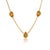 Citrine 3-Stone Station Necklace - BezeL Chain November Birthstone Necklace For Sale