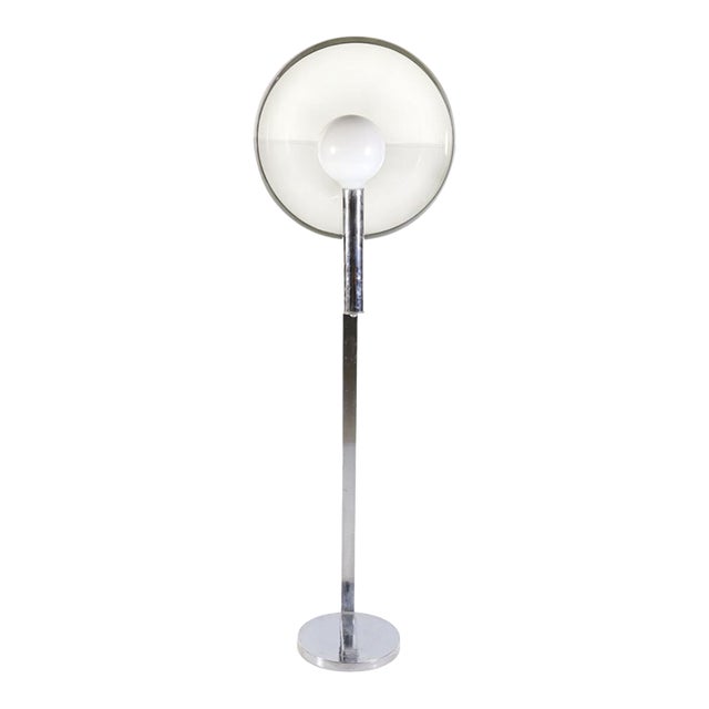 Space Age Modern Chrome and Acrylic Floor Lamp For Sale