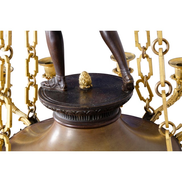 French Charles X Bronze and Ormolu Chandelier For Sale - Image 3 of 13
