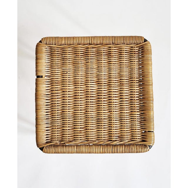 Mid-Century Modern Forged Iron and Rattan Side Table by Carl Auböck, 1950s For Sale - Image 6 of 10