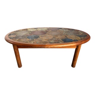 Mid-Century Modern Danish Teak and Tile Coffee Table by Tue Poulsen for Haslev, 1960s For Sale